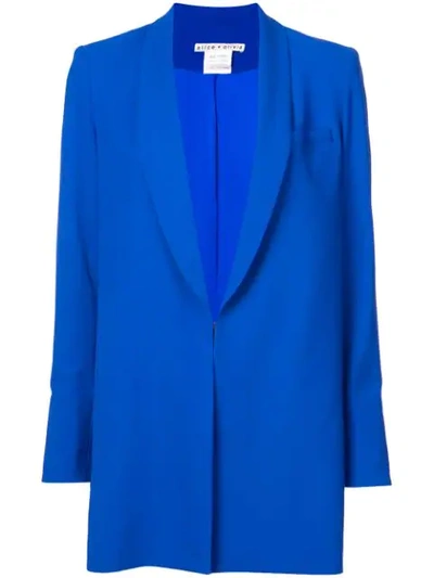 Shop Alice And Olivia Shawl Collar Oversized Blazer In Blue