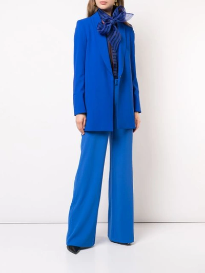Shop Alice And Olivia Shawl Collar Oversized Blazer In Blue