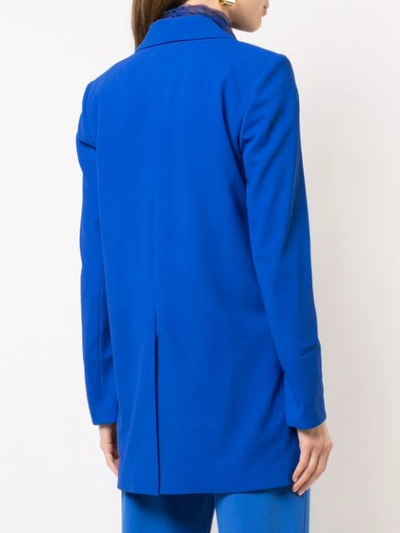 Shop Alice And Olivia Shawl Collar Oversized Blazer In Blue