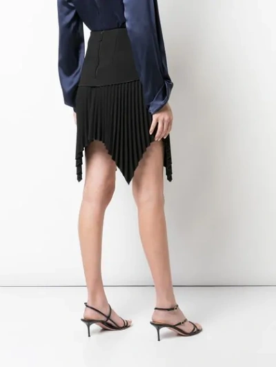 Shop Dion Lee Pleated Mini Skirt In Black
