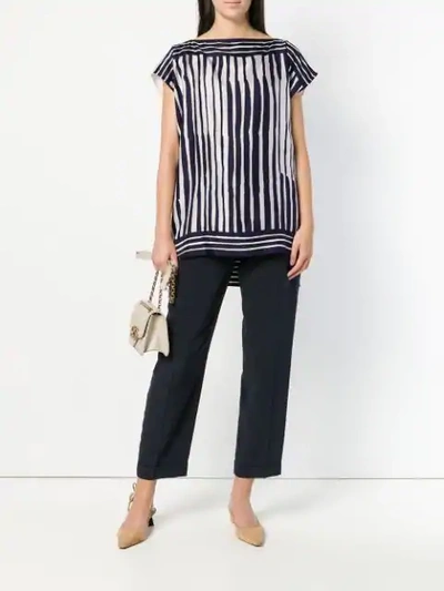 Shop Ferragamo Salvatore  Striped Blouse - Blue