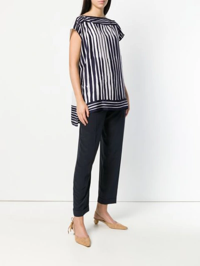 Shop Ferragamo Salvatore  Striped Blouse - Blue