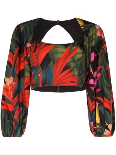 Shop Mara Hoffman Cropped-oberteil Mit Blumenmuster In Multicolour