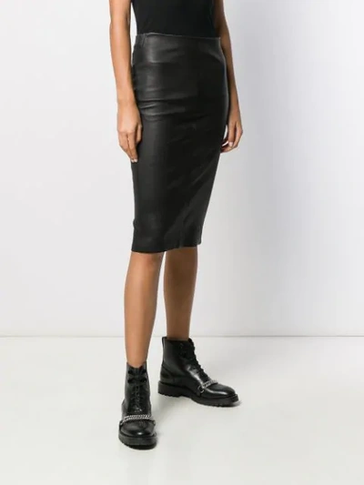 ARMA LEATHER PENCIL SKIRT - 黑色