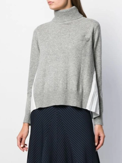 Shop Sacai Two Tone Sweater In Grey