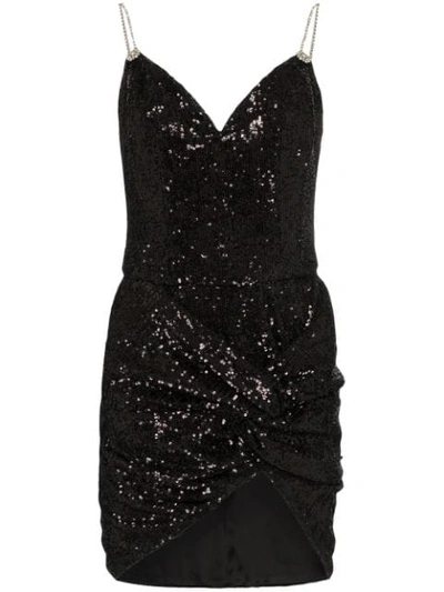 Shop Magda Butrym Deva Sequin-embellished Mini Dress In Black