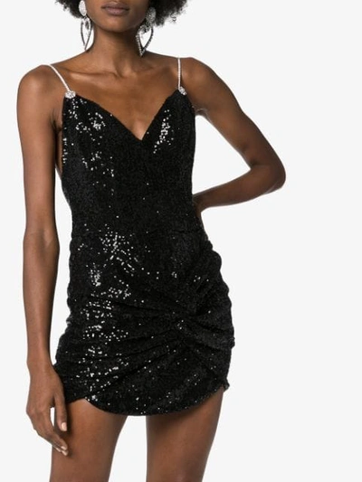 Shop Magda Butrym Deva Sequin-embellished Mini Dress In Black