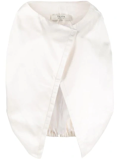 Shop Prada Wrap Around Jacket In White