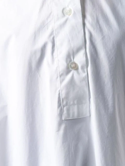 Shop Mm6 Maison Margiela Asymmetric Hem Shirt Dress In White