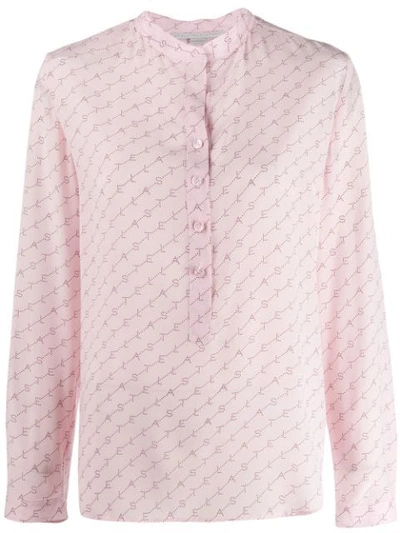 Shop Stella Mccartney Hemd Mit Diagonalen Streifen In 6901 Pale Pink