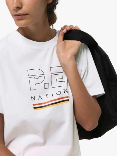 Shop P.e Nation Logo-print Cropped T-shirt In White