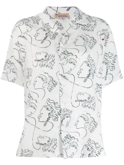 Shop Esteban Cortazar Kiss Print Shirt In White