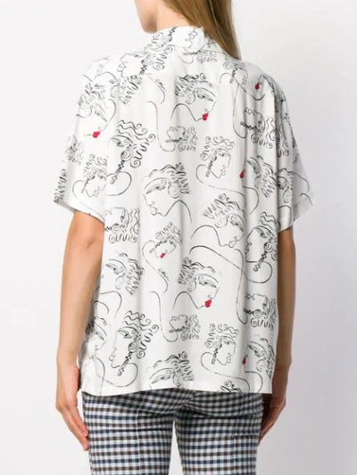 Shop Esteban Cortazar Kiss Print Shirt In White