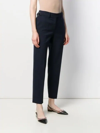 Shop Red Valentino Red(v) Side Buckle Cropped Trousers In Blue