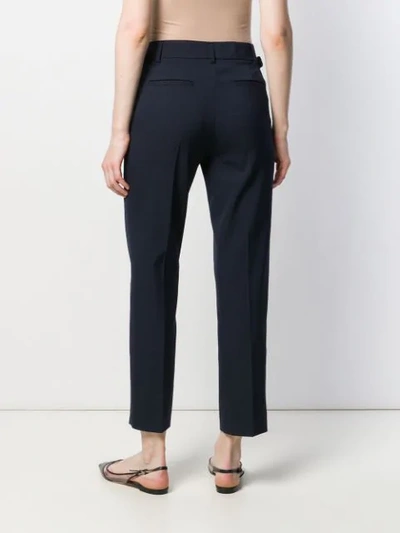 Shop Red Valentino Red(v) Side Buckle Cropped Trousers In Blue