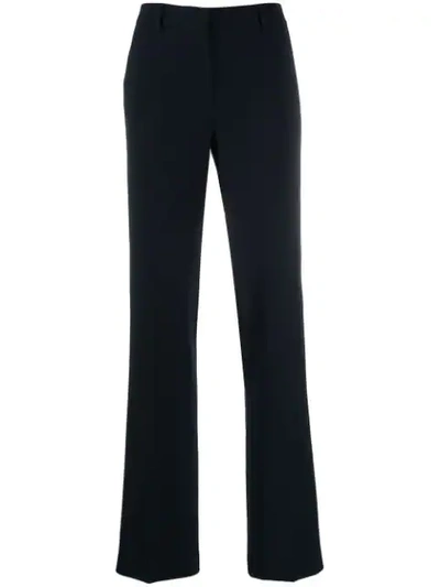 Shop Alberto Biani Crepe Tailored Trousers In Blue