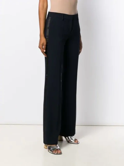 Shop Alberto Biani Crepe Tailored Trousers In Blue