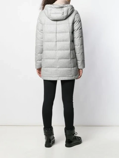 Shop Herno Quilted Parka Jacket In Grey