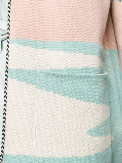 Shop Alanui Beach Scene Knitted Hoodie In Pink