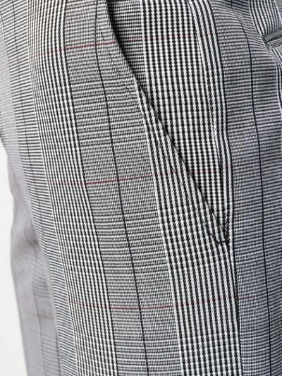 Shop Thom Browne Prince Of Wales Checked Trousers In Grey