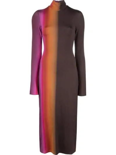 Shop Ellery Tie Dye Effect Dress In Black