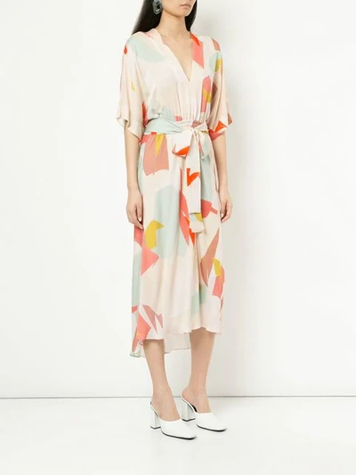 Shop Ginger & Smart Print Converge Belted Dress In Multicolour
