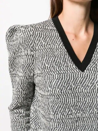 Shop Stella Mccartney Patterned Structured Jumper In 8490 Black/ White