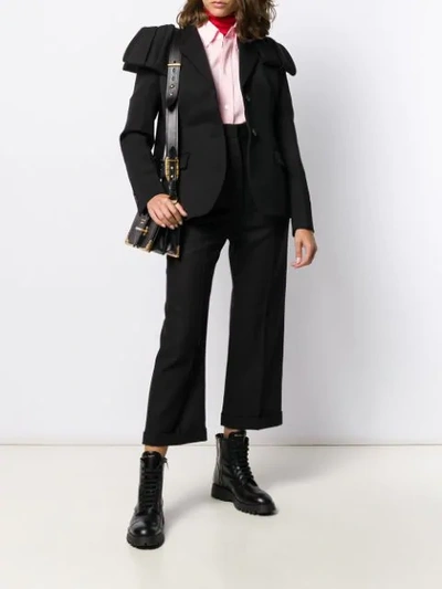 Prada Flap Detail Blazer Jacket In F00002 Nero