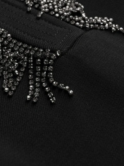 Shop Pinko Appliqué Fringe Sheath Dress In Black