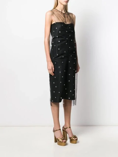 Shop N°21 Tulle Overlay Crystal-embellished Dress In Black