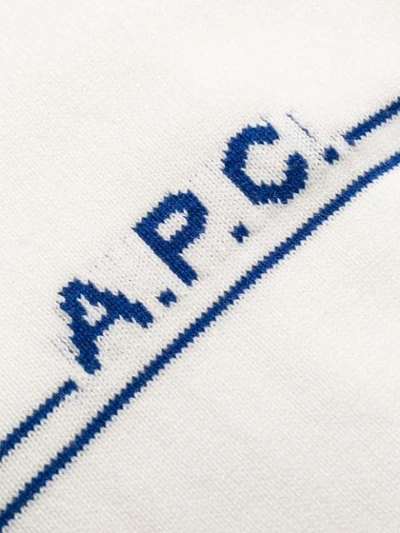 Shop Apc Logo Stripe Jumper In White
