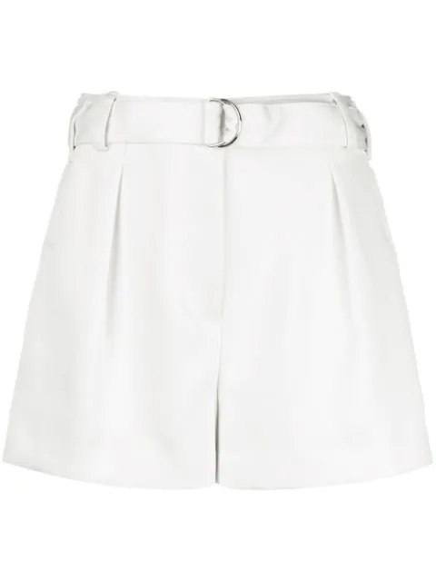 belted pleated shorts