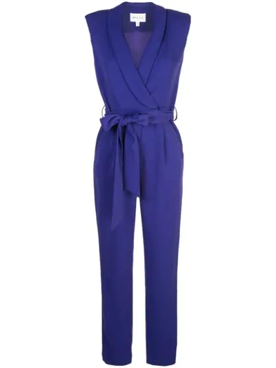 Shop Milly Belted Jumpsuit In Blue