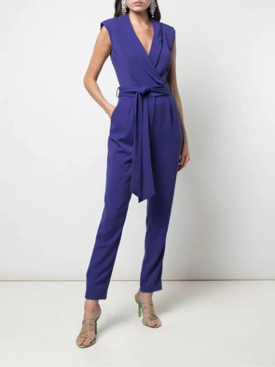 Shop Milly Belted Jumpsuit In Blue