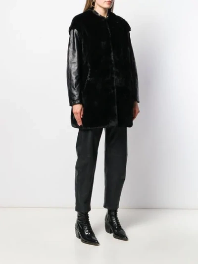 Shop Pinko Faux Fur Boxy Jacket In Black