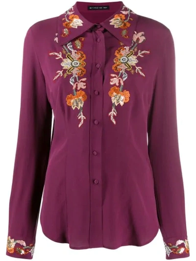 ETRO 花卉刺绣衬衫 - 紫色