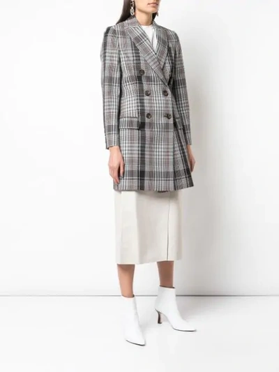 Shop Brunello Cucinelli Plaid Midi Coat In C9806