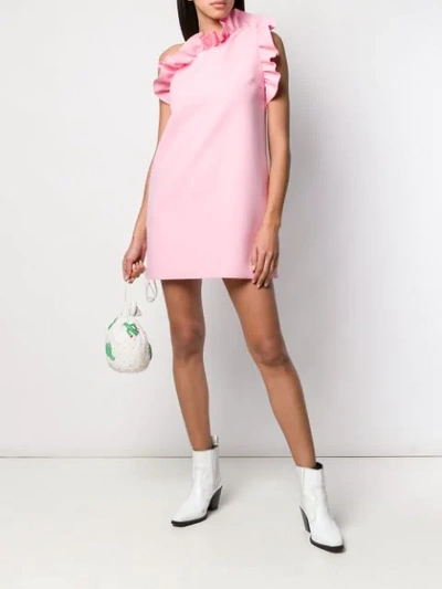 Shop Msgm Einschultriges Minikleid In Pink