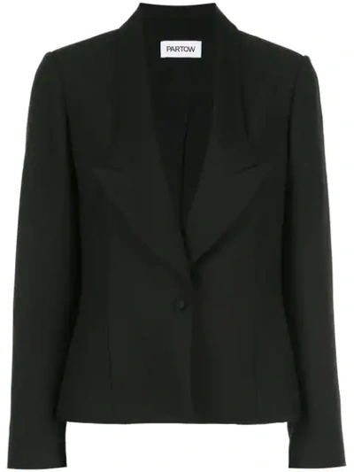 Shop Partow Notched Lapel One Button Blazer In Black