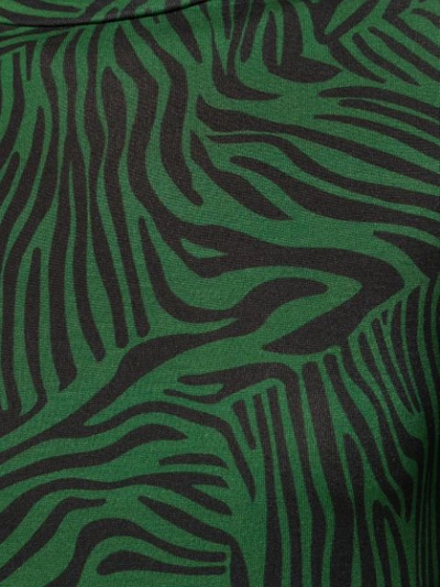 Shop Andamane Zebra Print Turtleneck Top In Green