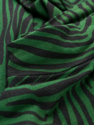 Shop Andamane Zebra Print Turtleneck Top In Green