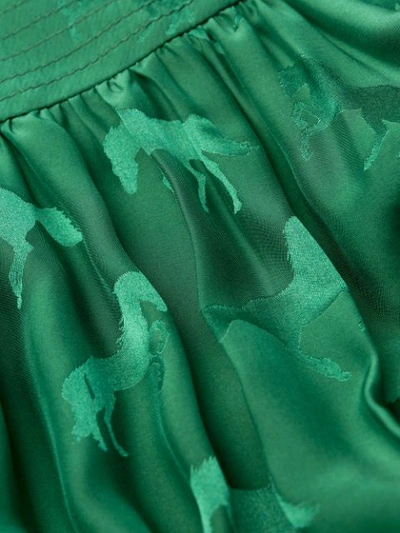 Shop Stella Mccartney Horses Jacquard Midi Dress In Green