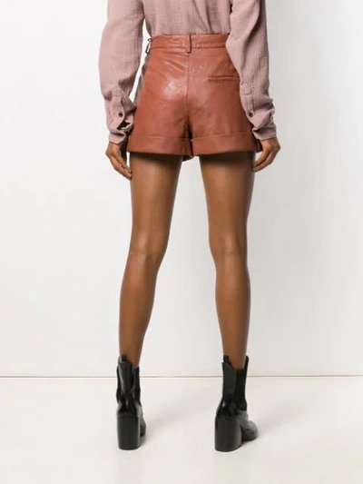 Shop Isabel Marant Étoile Abot Leather Shorts In Pink