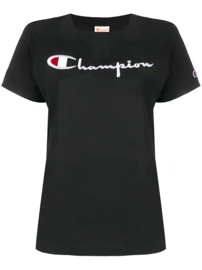 Shop Champion T-shirt Mit Logo-patch In Black