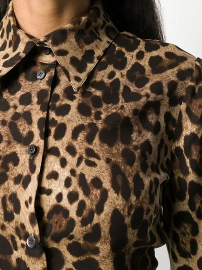Shop Dolce & Gabbana Leopard-print Shirt In Brown