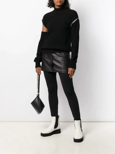 Shop Msgm Turtleneck Knitted Sweater In Black