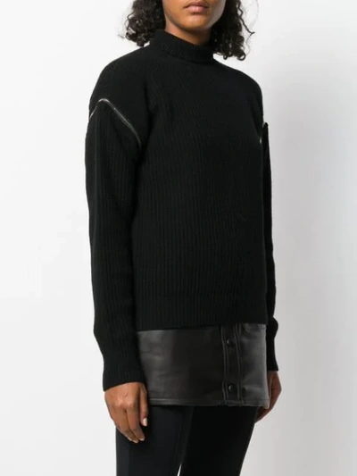Shop Msgm Turtleneck Knitted Sweater In Black