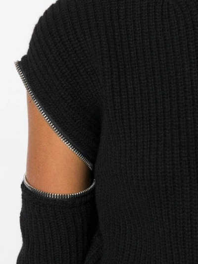 Shop Msgm Turtleneck Knitted Sweater In Black