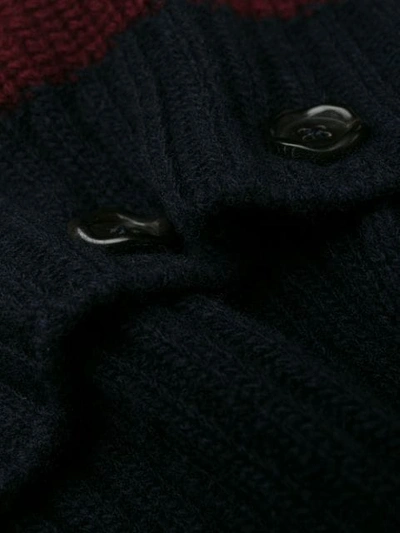 Shop Marni Buttoned Stripe Detail Jumper In Blue