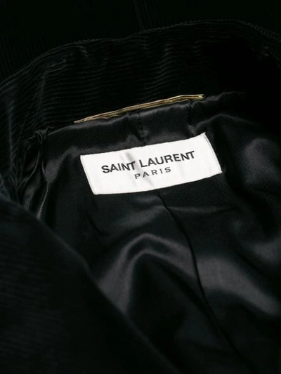 Shop Saint Laurent Belted Trim Coat In Black